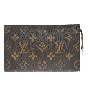 LOUIS VUITTON Logo BUCKET PM Pouch Bag Monogram Leather Brown France